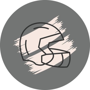 Miğfer Eşsiz Düz Dijital Tasarım Nesnesi