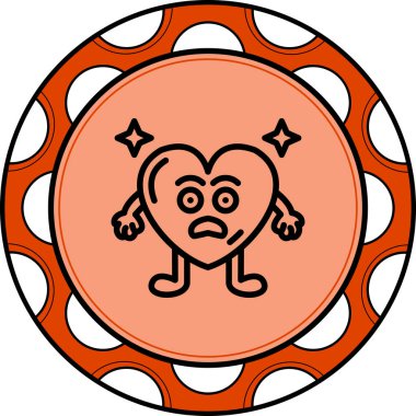 Korkulu Kalp Zarif Modern Yaratıcı Sanat Sembolü