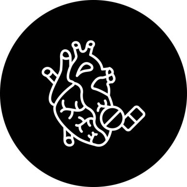 Kalp İlacı Entelektüel Özel Vektör Sanatı Objesi