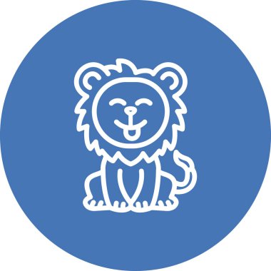 Sweet Lion Yüksek Kaliteli Ölçeklenebilir Vektör İllüstrasyonu