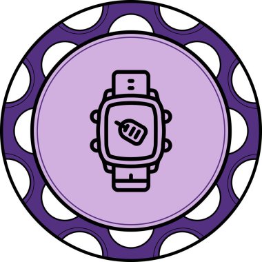 Akıllı Saat Etiketi Yüksek Çözünürlüklü Düz Tasarım Sembolü