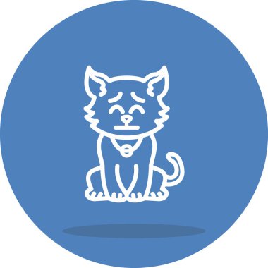 Düşünceli Kedi Profesyonel Asgari Yaratıcı Grafik Nesnesi