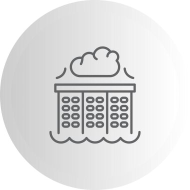 Bulut Veri Gölü Minimum Düz Kullanıcı Deneyimi Sembolü