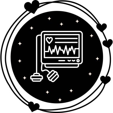 Defibrilatör simgesi basit düz illüstrasyon