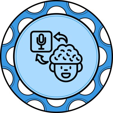 Beyin Mikrofonu Zarif Profesyonel Düz Grafik Sembolü