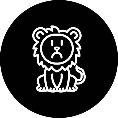 Aslan Hattı Simgesi Beyaz Arkaplanda İzole Edildi