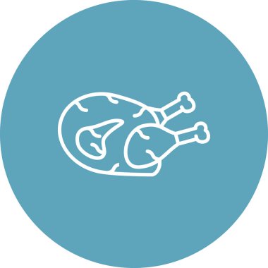 Kızarmış Tavuk Zarif Dijital Tasarım Sembolü