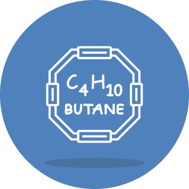 Butane molekülünün kimyasal yapısı, basit ağ simgesi