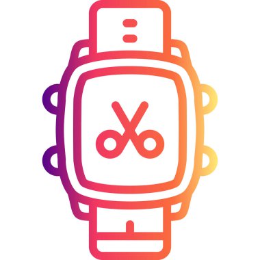 Akıllı Saat Makas Zarif Asgari Dijital Grafik Sembolü