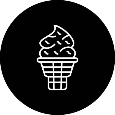 Koni Dondurması Zarif Minimum Dijital Grafik Sembolü