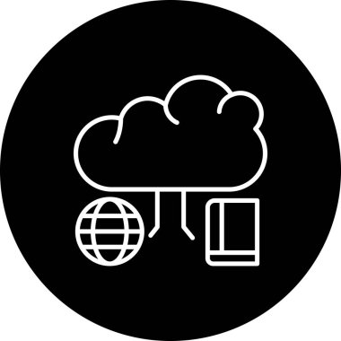 Melez Bulut Asgari Düz Vektör İllüstrasyonu