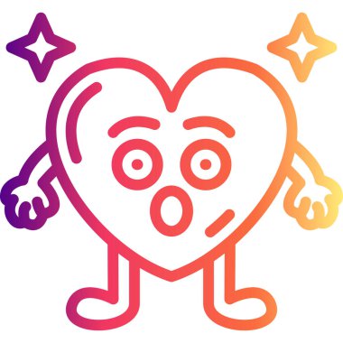 Şaşırmış Kalp Sofistike Özel Vektör Sanatı Objesi