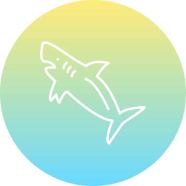 A minimalist shark jumping through a starry night sky with heart accents suitable for apps or web pages.