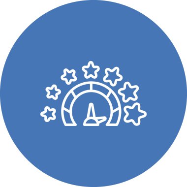 beyaz düğme veya küre beş yıldızlı bir hız göstergesi simgesi