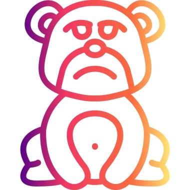 Üzgün Ayı Eşsiz Yenilikçi Dijital Grafik Sembolü