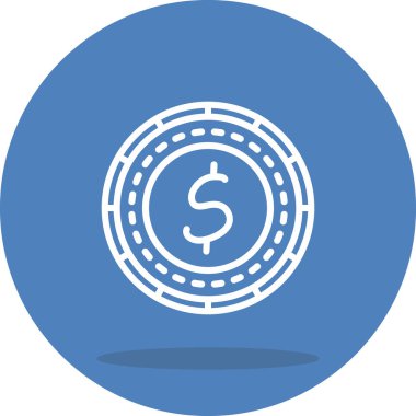 Dolar Sikkesi Eşsiz Düz Dijital Tasarım Nesnesi