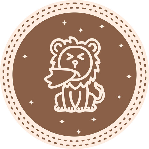 Sneezing Lion High Quality Modern Vector Element