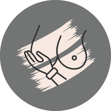 Göğüs Denetimi Yüksek Çözünürlüklü Düz Tasarım Sembolü