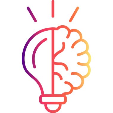 Ampul Fikri Minimum Düz Yaratıcı Grafik Tasarımı