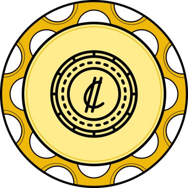 Kosta Rika Kolon Sikkesi Yaratıcı İşlevsel Web Grafik Sembolü