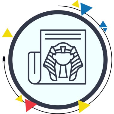 Firavun Tarihi Belgesi Yaratıcı Eşsiz Marka Vektörü Elementi