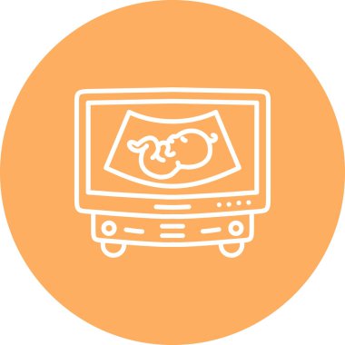 Bebek Ultrasonu Eşsiz Yenilikçi Dijital Grafik Sembolü