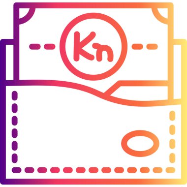 Hırvatistan Cüzdanı Zarif Dijital Tasarım Sembolü