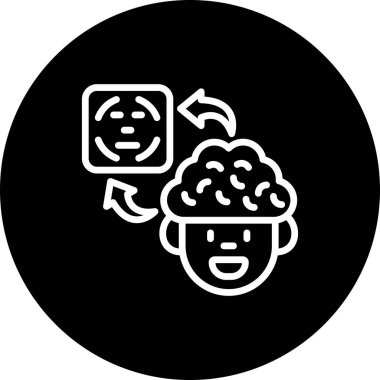 Beyin Yüzü Kimliği Eşsiz Düz Dijital Tasarım Nesnesi