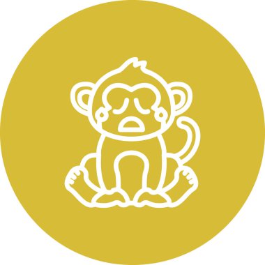 Terleyen Maymun Biçimli Özel Vektör Tasarım Varlığı