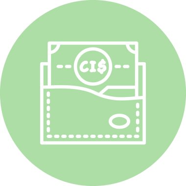 Cayman Adaları Cüzdan Premium Temiz Dijital Sanat Düzenlemesi