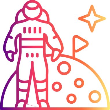 Astronot Zarif Profesyonel Düz Grafik Sembolü