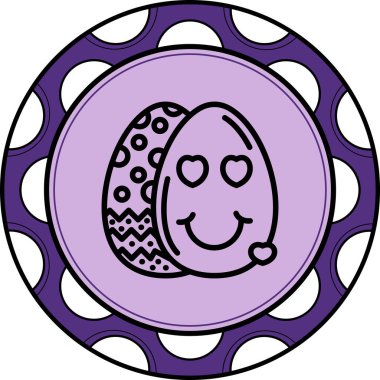 Paskalya Gülüşü Kalpler Modern Dengeli Marka Vektörü Sembolü