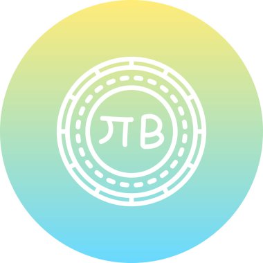 Kırgızistan Sikkesi Kalın Web Grafik Çizimi