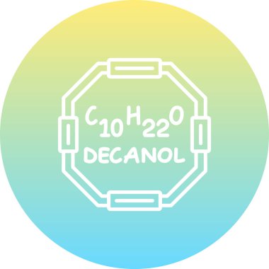 Decanol Yüksek Çözünürlüklü Düz Tasarım Sembolü