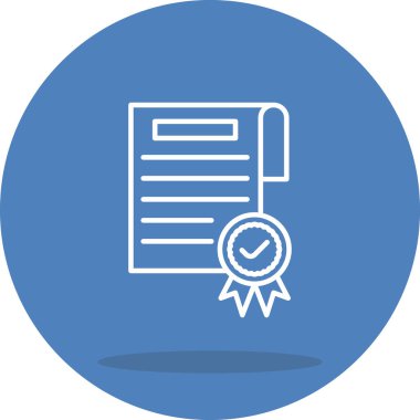 Sertifika Satırı Simgesi, Beyaz Arkaplanda Basit Resimler 