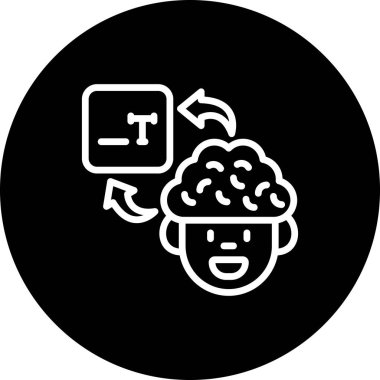 Beyin Tipi Yenilikçi Düz Ürün Tasarım Sembolü