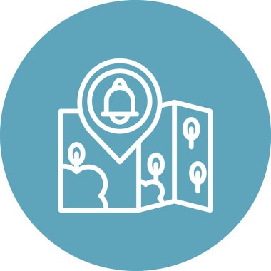 Konum Alarm Asgari Düz Vektör Resimlemesi
