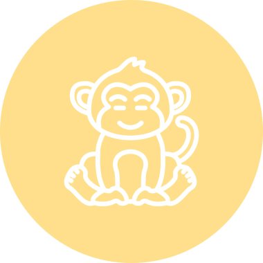 Maymun Mutlu Rahatlamış Seçkin Markalı Vektör Varlığı