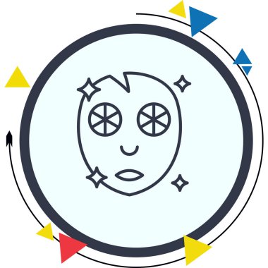 Parlak Maske Ayırıcı Modern Dijital Tasarım Elemanı