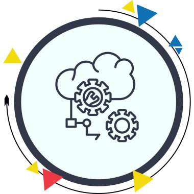 Bulut İşlemleri Simge vektör çizimi tasarımı