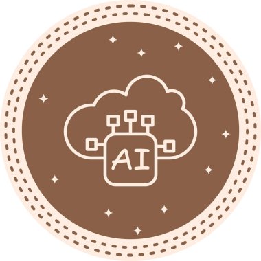 AI Bulut Hizmeti Yüksek Kaliteli Özel Vektör Tasarımı