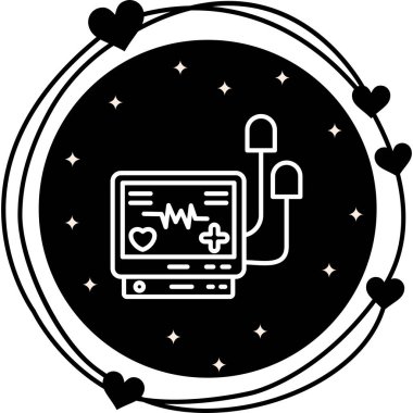 Defibrilatör simgesi basit düz illüstrasyon