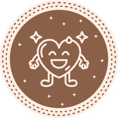 Yorgun Kalp Premium Minimum Düz Vektör İllüstrasyonu