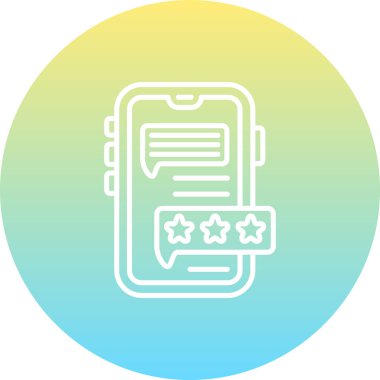 Mesaj baloncukları ve yıldız derecelendirme sistemi olan akıllı bir telefona ait müşteri geribildirim grafikleri.