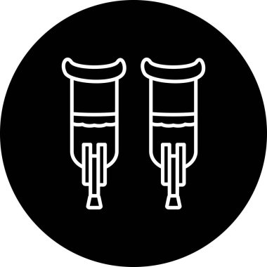 Koltuk değnekleri Minimum Düz Vektör İllüstrasyonu