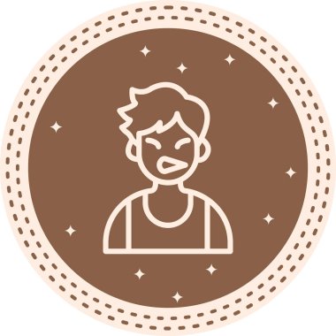 Yüzünü buruşturan Çocuk Temiz Damgalama Grafik ŞekliName