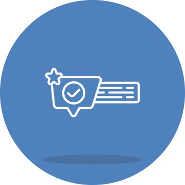 İşaretli rozet simgesini gösteren mavi daire