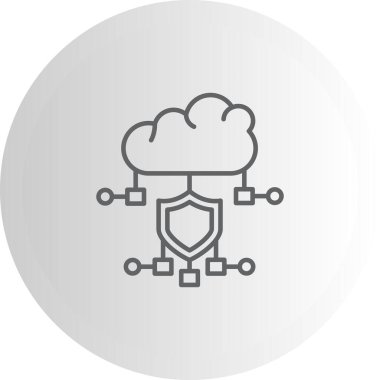 Bulut Siber Güvenliği Minimum Düz Yaratıcı Grafik Tasarımı