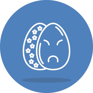 Paskalya Üzüntüsü Yumurta Asgari Düz Vektör İllüstrasyonu