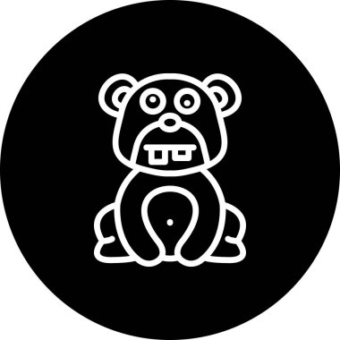 Çirkin Ayı Asgari Düz Vektör İllüstrasyonu